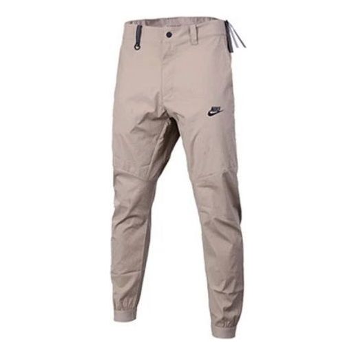 Men's Nike Solid Color Logo Bundle Feet Athleisure Casual Sports Long Pants/Trousers Khaki 823364-235