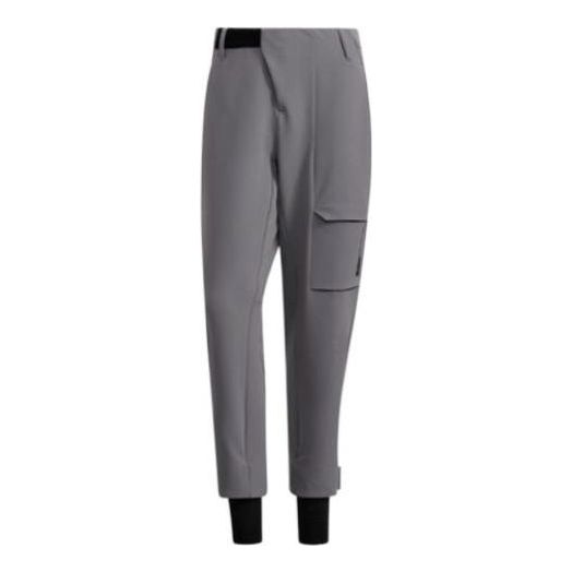 Men's adidas Solid Color Logo Printing Elastic Waistband Sports Pants/Trousers/Joggers Gray H13844