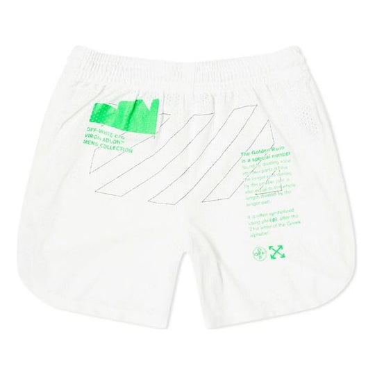 Men's OFF-WHITE Mesh Shorts White OMCI005R201010060145 - KICKS CREW