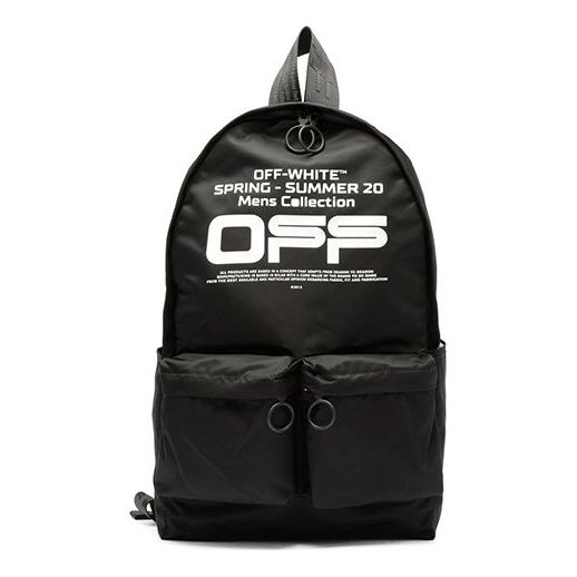 OFF-WHITE Wavy Logo Backpack Off Slogan Printing Black OMNB003R20E4800 ...