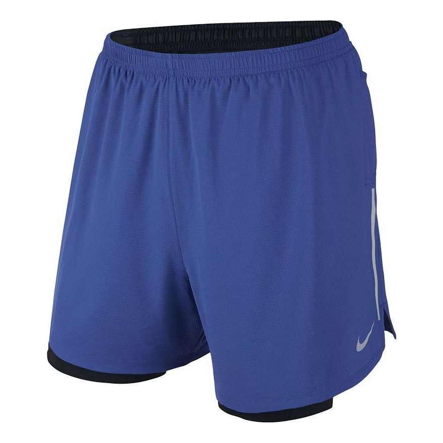 Men's Nike Solid Color Logo Straight Shorts Blue 683216-480 - KICKS CREW