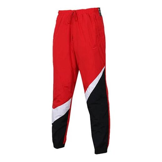 Nike Large Logo Retro Woven Design Sports Pants Red AR9895-657 - KICKS CREW