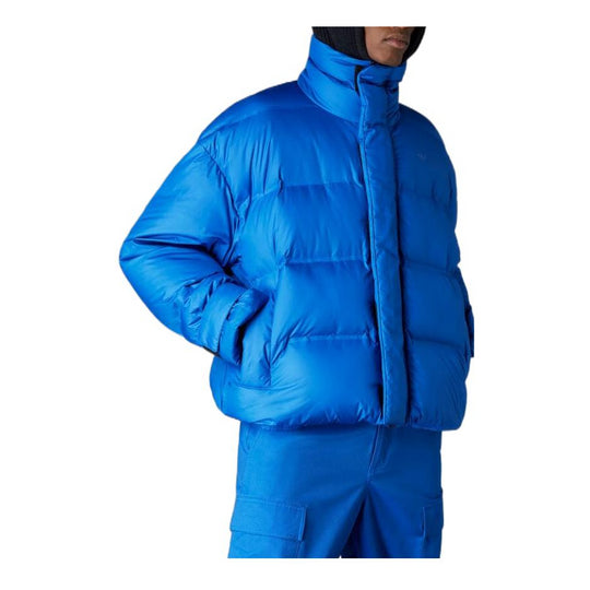 adidas Solid Color Label Stand Collar Long Sleeves Down Jacket ...