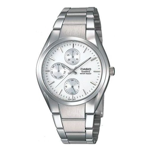 Men's CASIO quartz quartz Casual Watch Business Casual Watch White Mens Silver Analog MTP-1191A-7ADF Watches - KICKSCREW