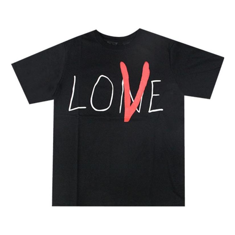VLONE Love Tee Back Large Logo Short Sleeve Couple Style Black