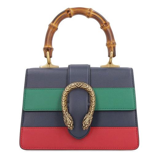 (WMNS) GUCCI Dionysus Tiger Head Bamboo Stripe Leather Handbag 'Navy B ...