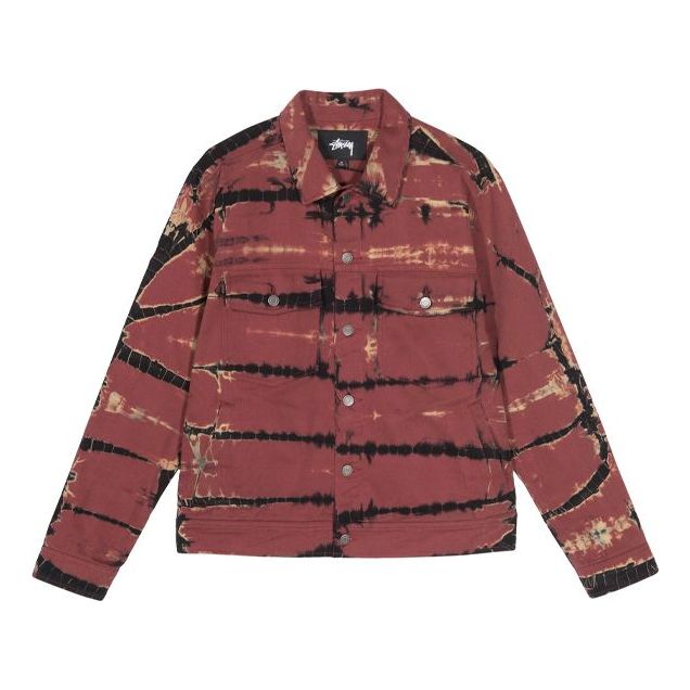 Stussy Rip Dye Ranch Jacket Tie Dye Casual Unisex Red 115515