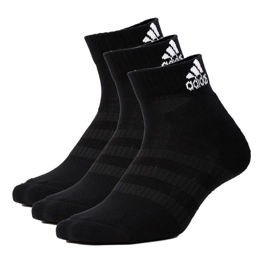 adidas Unisex Cush Ank 3pp Letter Logo Printing Sports Sock Black DZ93 ...