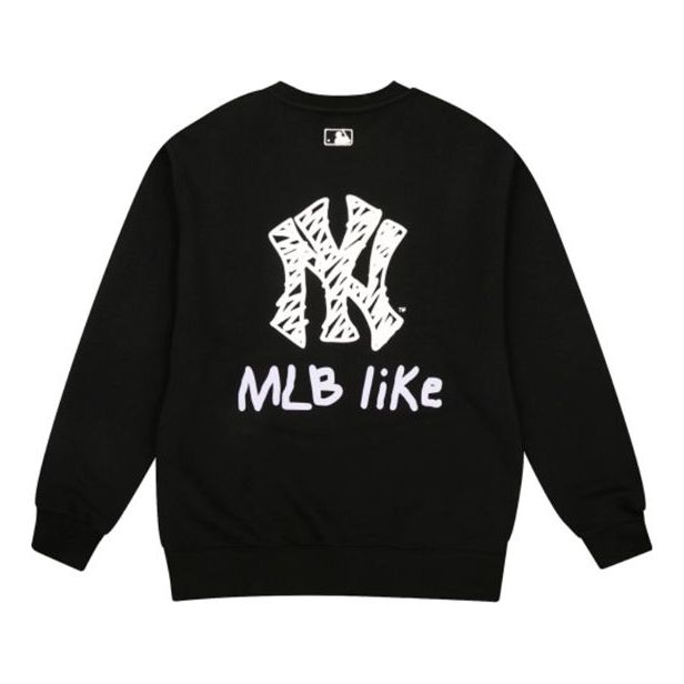 New York Yankees MLB Large Logo Dark Red Crew Neck Sweatshirt