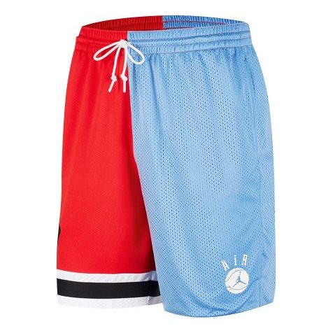 Air Jordan Drawstring Casual Sports Shorts Red Blue Splicing CZ2505-448