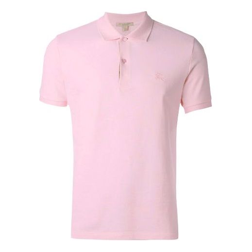 Men's Burberry Chest Micro Mark Solid Color Short Sleeve Polo Shirt Pi ...