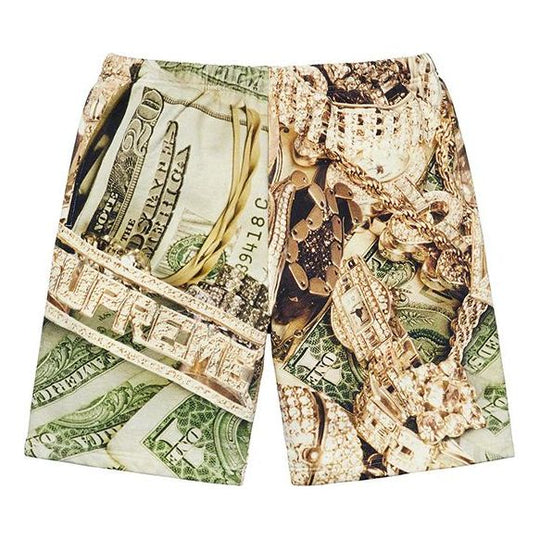 Supreme SS20 Week 5 Bling Sweatshort Gold Printing Shorts Pants Unisex  'Green Red' SUP-SS20-508