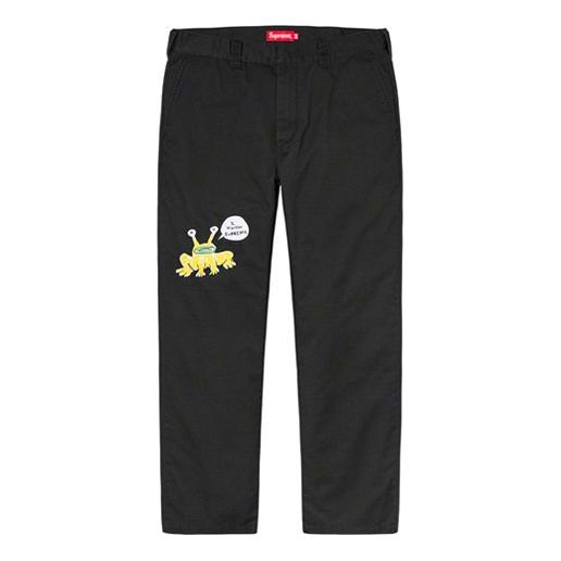 Supreme SS20 Week 12 x Daniel Johnston Embroidered Work Pant 'Black Da