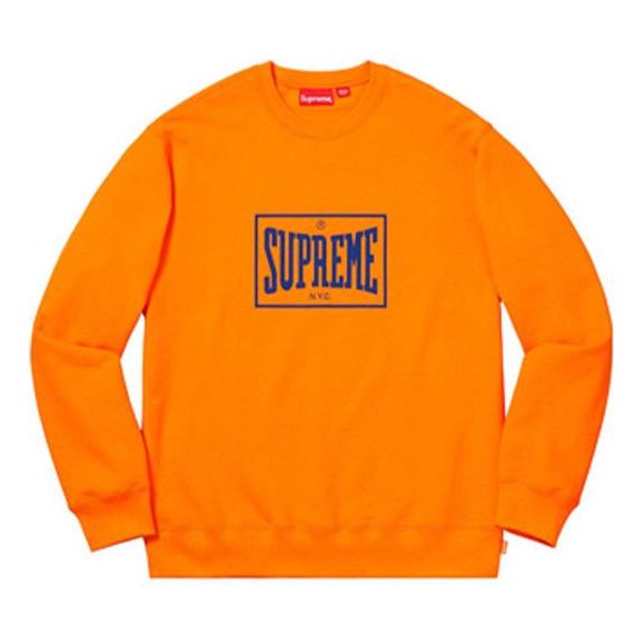 Supreme SS19 Warm Up Crewneck Orange logo SUP-SS19-415 - KICKS CREW