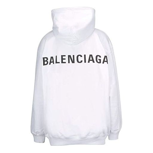 Men's Balenciaga Back Alphabet hooded Long Sleeves White 556113TAV3790 ...