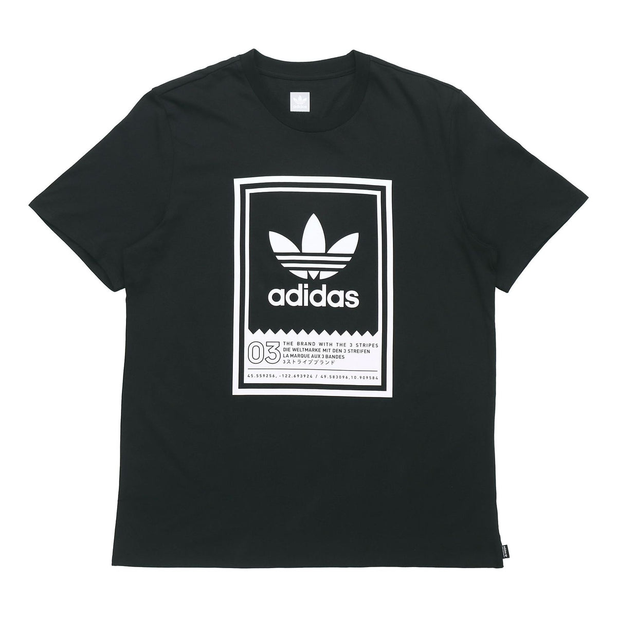 adidas originals Large Logo Printing Casual Sports Short Sleeve Black ...