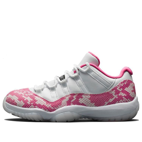 Pink and on sale white snakeskin jordans