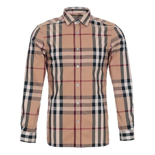 Men's Burberry SS21 Plaid Elastic Cotton Shirt 45575981 - KICKS CREW