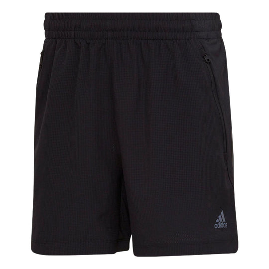 Men's adidas Solid Color Logo Printing Elastic Waistband Gym Shorts Bl ...
