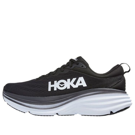 (WMNS) Hoka One One Bondi 8 D Wide 'Black White' 1127954-BWHT - KICKS CREW