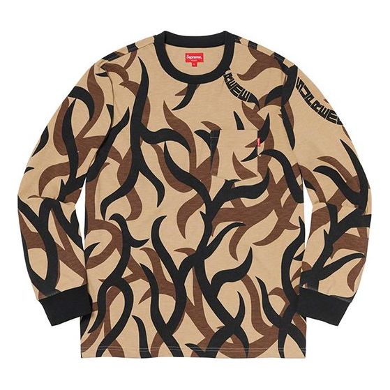 Supreme FW19 Week 12 LS Pocket Tan Tribal Camo Tee SUP-FW19-1030