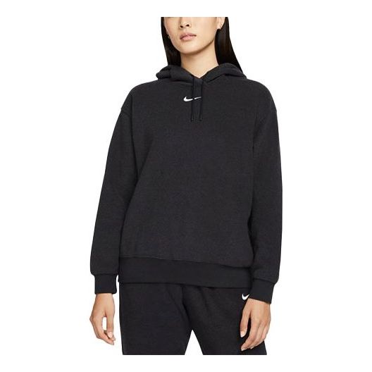 (WMNS) AS W Nike Sportswear ESSNTL PLSH Hoodie Black DD5119-010 - KICKS ...