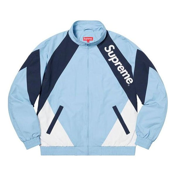 Supreme SS20 Week 1 Paneled Track Jacket Contrast Color Stitching Sports  Unisex Blue SUP-SS20-076