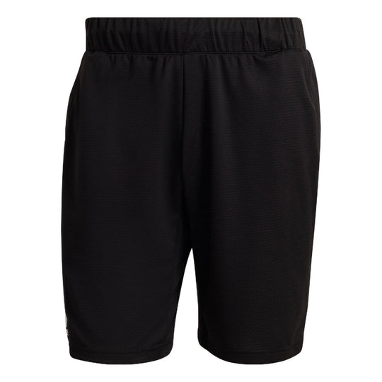 Men's adidas AceClub Series Solid Color Logo Printing Casual Sports Shorts Black HB1846