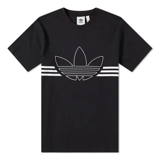 adidas originals Outline Chest Logo Short Sleeve Black ED4698 - KICKS CREW