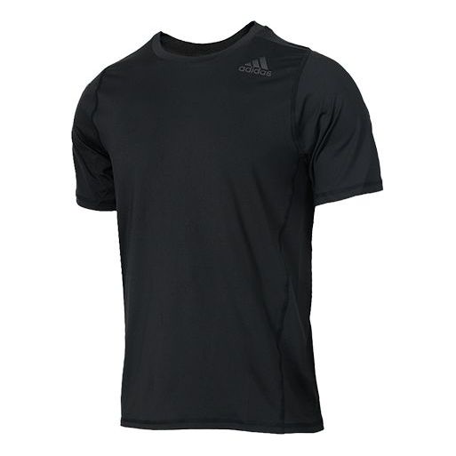 adidas Solid Color Sports Short Sleeve Black CW1959