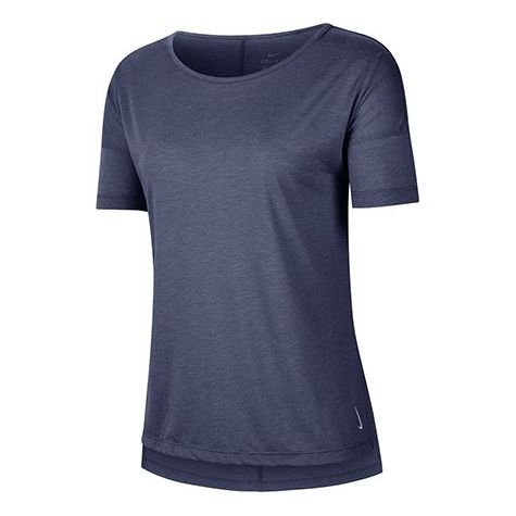 (WMNS) Nike YOGA Gym Short Sleeve Blue CJ9327-491