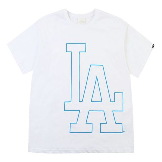 MLB Monogram Big Logo Short Sleeve T-shirts LA Dodgers White 31TSMA031-07W  - ShopperBoard