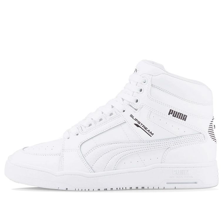 PUMA Unisex Slipstream Mid Sneakers White/Black 384348-01 - KICKS CREW