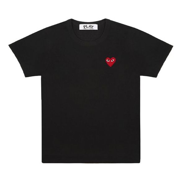 CDG Play Short Sleeve Round Neck Black AZ-T107-051-1 - KICKS CREW