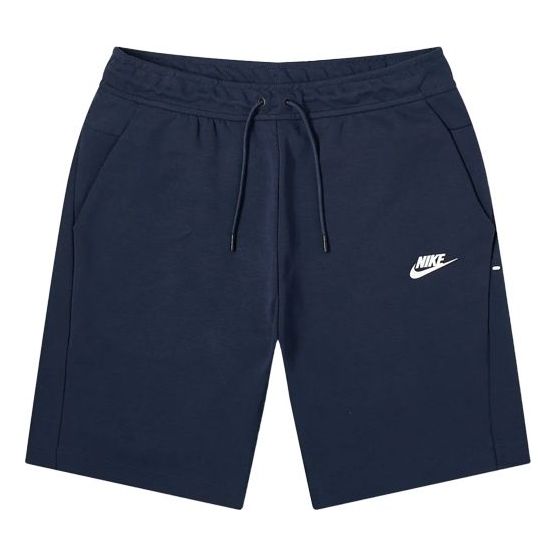 Nike Sportswear Tech Fleece Drawstring Sports Shorts Navy Blue 928513 ...