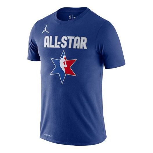 Men's Nike NBA Basketball Sports Round Neck Short Sleeve Blue T-Shirt BV9193-403