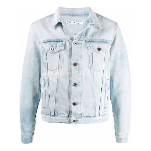 OFF-WHITE FW21 Arrow Printing Denim Jacket Version Blue OMYE054F21DEN0 ...