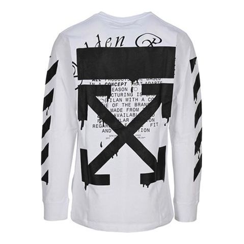 OFF-WHITE Dripping Arrows Logo Printing Men White OMAB001R201850050110