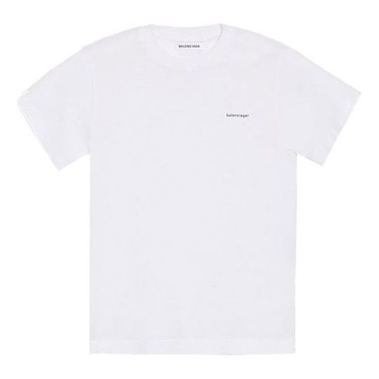 Balenciaga Small Alphabet logo Loose Short Sleeve White 556104TYK28900 ...