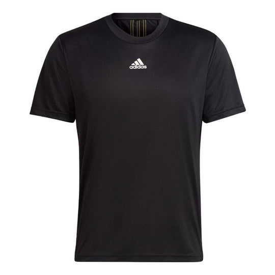 Men's adidas Back Training Round Neck Short Sleeve Black T-Shirt HN850 ...