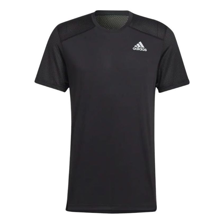 adidas Solid Color Logo Round Neck Short Sleeve Black H59885-KICKS CREW