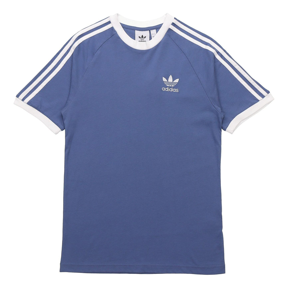 adidas originals MENS 3-stripes Logo Printed Sports Short Sleeve Blue ...