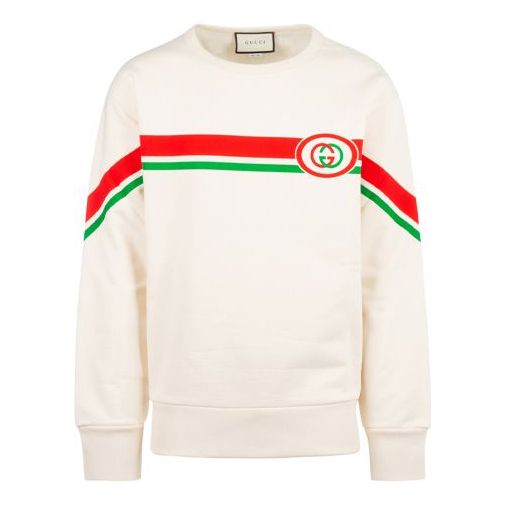 Gucci Striped Printed Pullover Long Sleeve White 475532-XJBCM-9230 ...