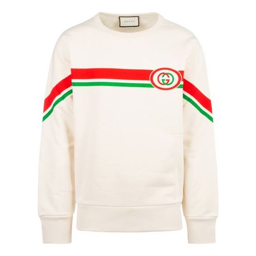 GUCCI Striped Printed Pullover Long Sleeve White 475532-XJBCM-9230 ...