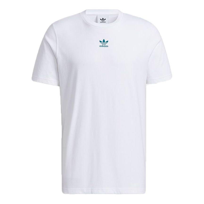 adidas originals Ts Ss Tee Logo Printing Sports Round Neck Short Sleeve  White H46694