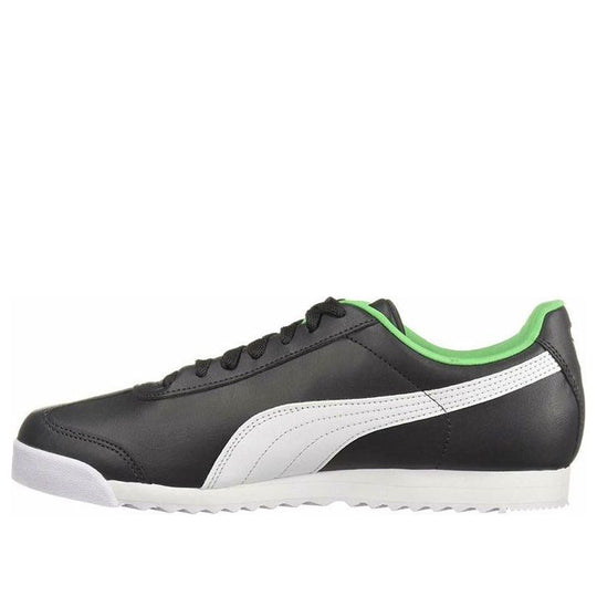 PUMA Roma Basic+ Low Top Running Shoes Black/Green 369571-01 - KICKS CREW