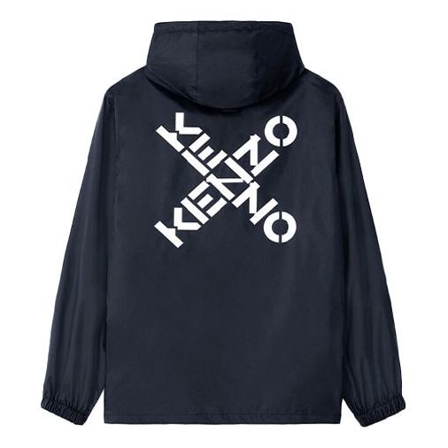 KENZO Men's Large X Logo Rain Jacket Black FB55BL5601NJ-99