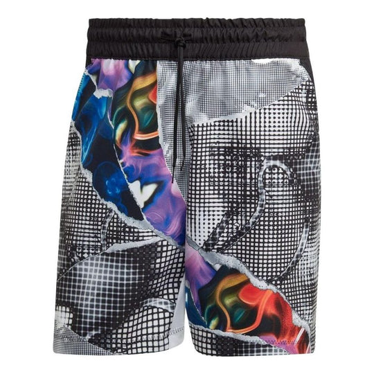 Men's adidas Pattern Full Print Casual Tennis Sports Shorts Gray HG642 ...