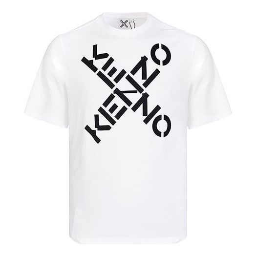 Men's KENZO SS21 Logo Alphabet Printing Short Sleeve White FA65TS5024S ...