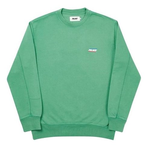 PALACE Unisex Logo Round-neck Sweatshirt Green P19CW011 - KICKS CREW